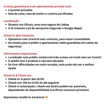 Accommodatie bij particulieren Airport Lissabon